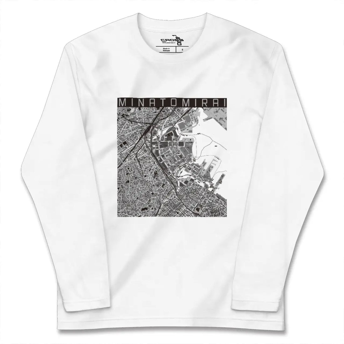 【みなとみらい(神奈川県)】地図柄ロングスリーブTシャツ
