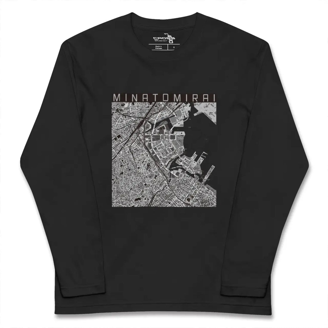 【みなとみらい(神奈川県)】地図柄ロングスリーブTシャツ