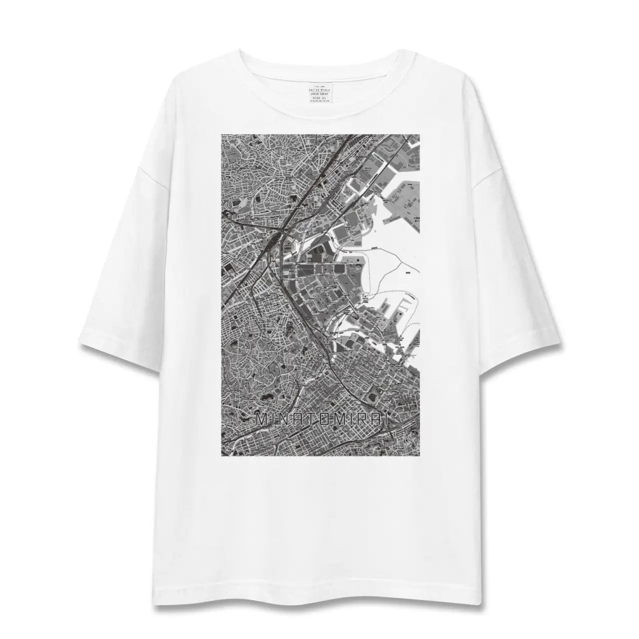 【みなとみらい（神奈川県）】地図柄ビッグシルエットTシャツ