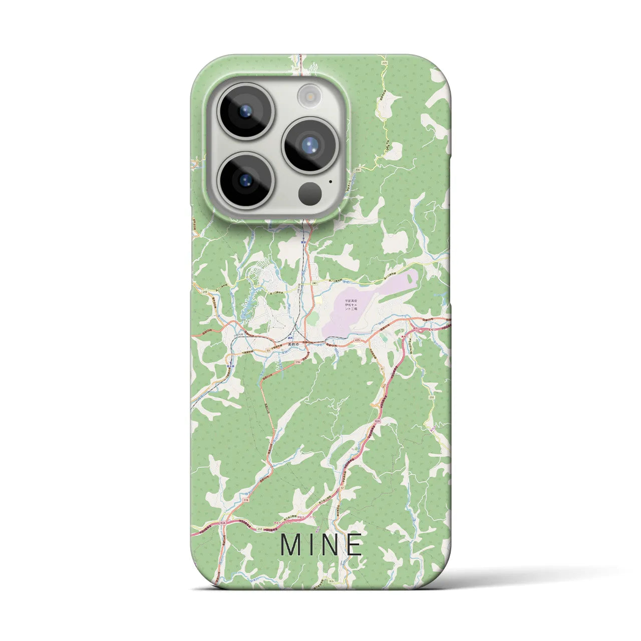 【美祢】地図柄iPhoneケース（バックカバータイプ・ナチュラル）iPhone 15 Pro 用