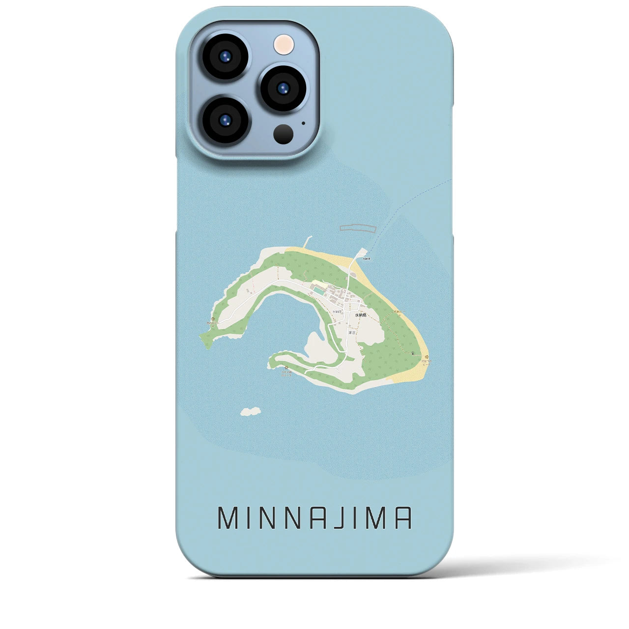 【水納島】地図柄iPhoneケース（バックカバータイプ・ナチュラル）iPhone 13 Pro Max 用
