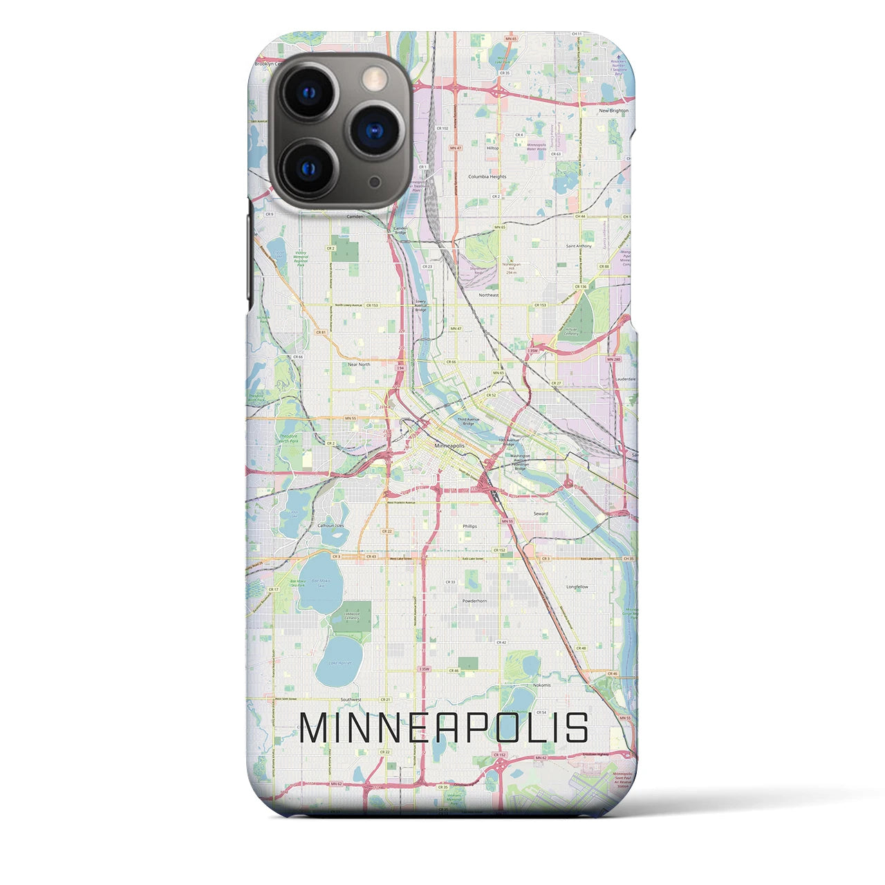 【ミネアポリス】地図柄iPhoneケース（バックカバータイプ・ナチュラル）iPhone 11 Pro Max 用