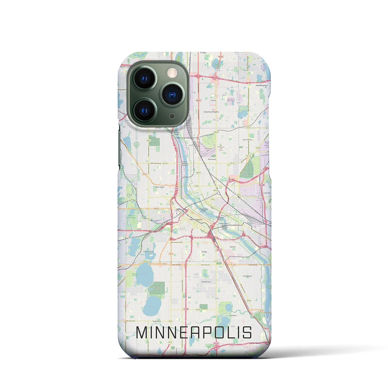 【ミネアポリス】地図柄iPhoneケース（バックカバータイプ・ナチュラル）iPhone 11 Pro 用