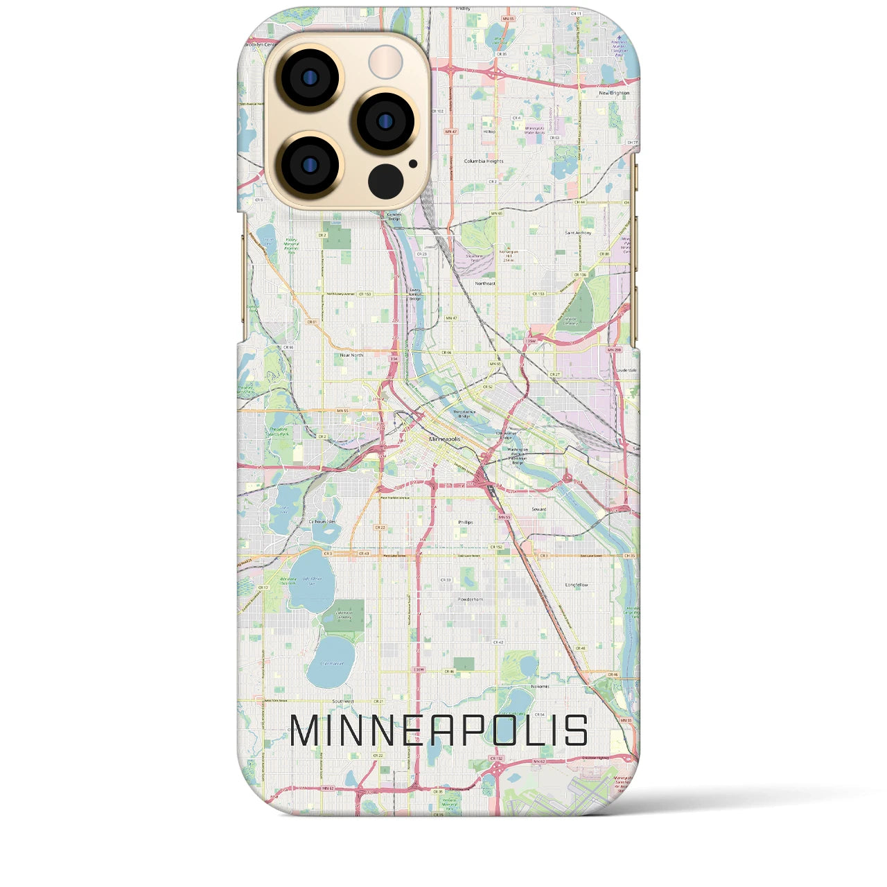 【ミネアポリス】地図柄iPhoneケース（バックカバータイプ・ナチュラル）iPhone 12 Pro Max 用