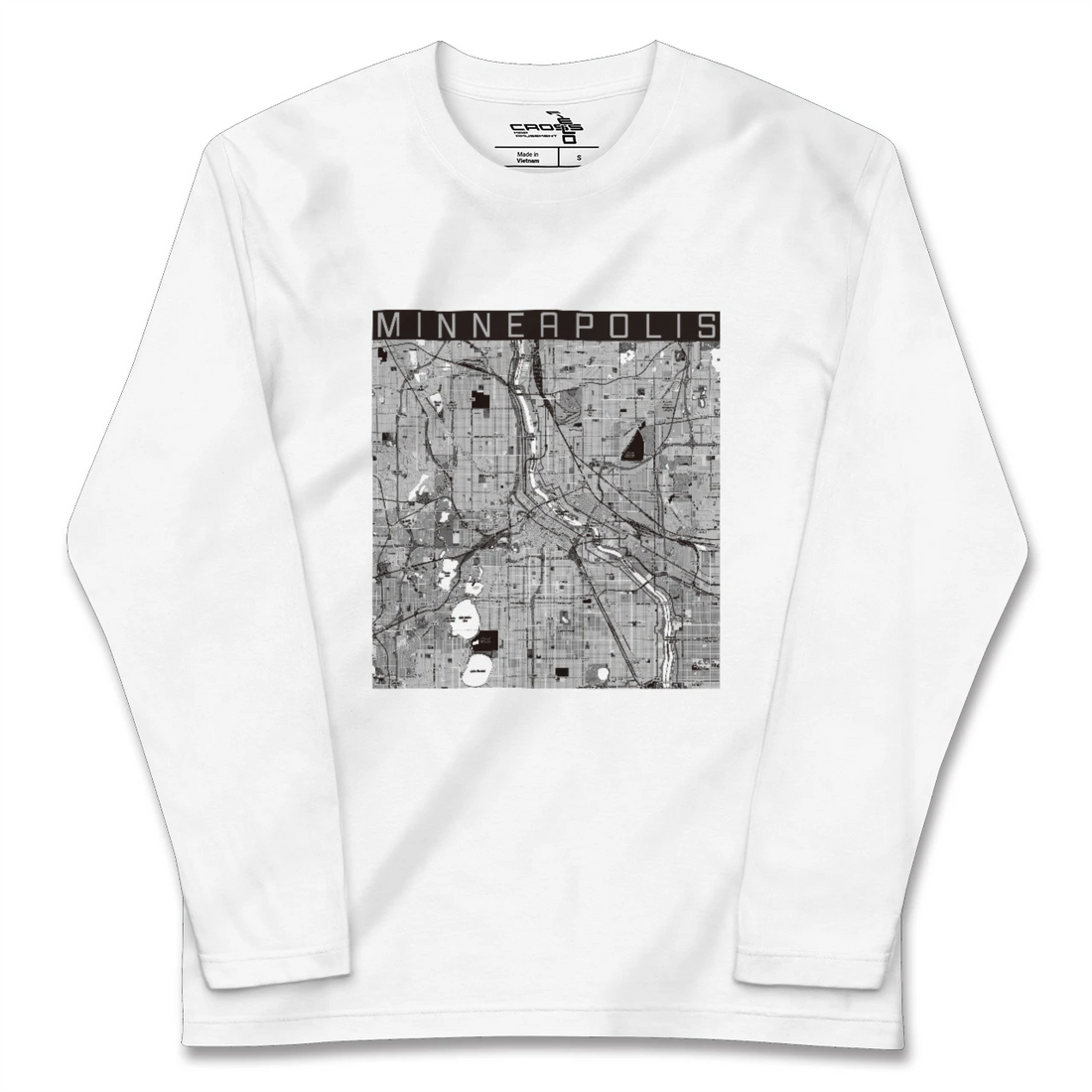 【ミネアポリス(アメリカ)】地図柄ロングスリーブTシャツ