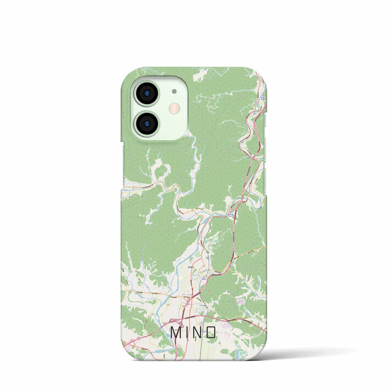 【美濃】地図柄iPhoneケース（バックカバータイプ・ナチュラル）iPhone 12 mini 用