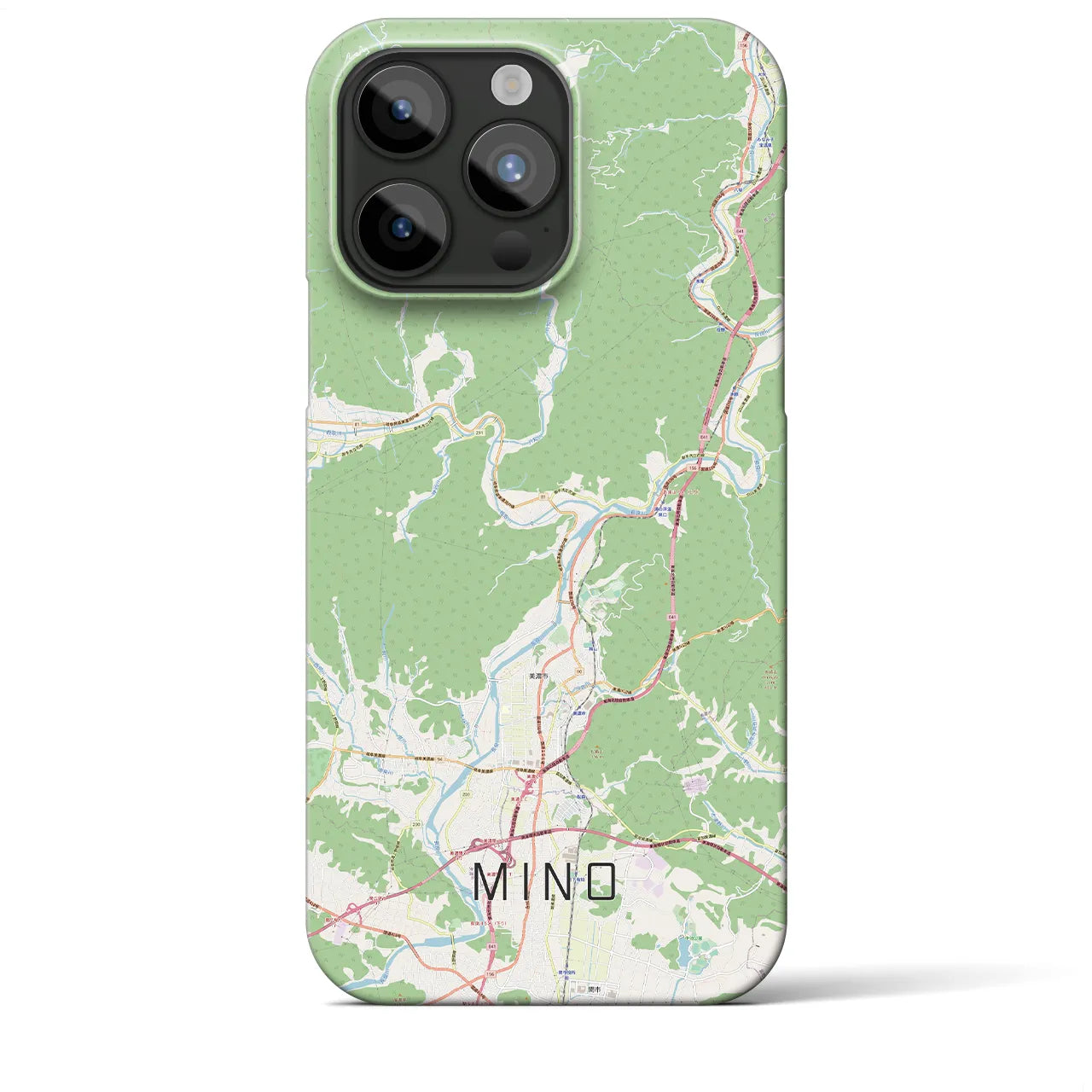 【美濃】地図柄iPhoneケース（バックカバータイプ・ナチュラル）iPhone 15 Pro Max 用