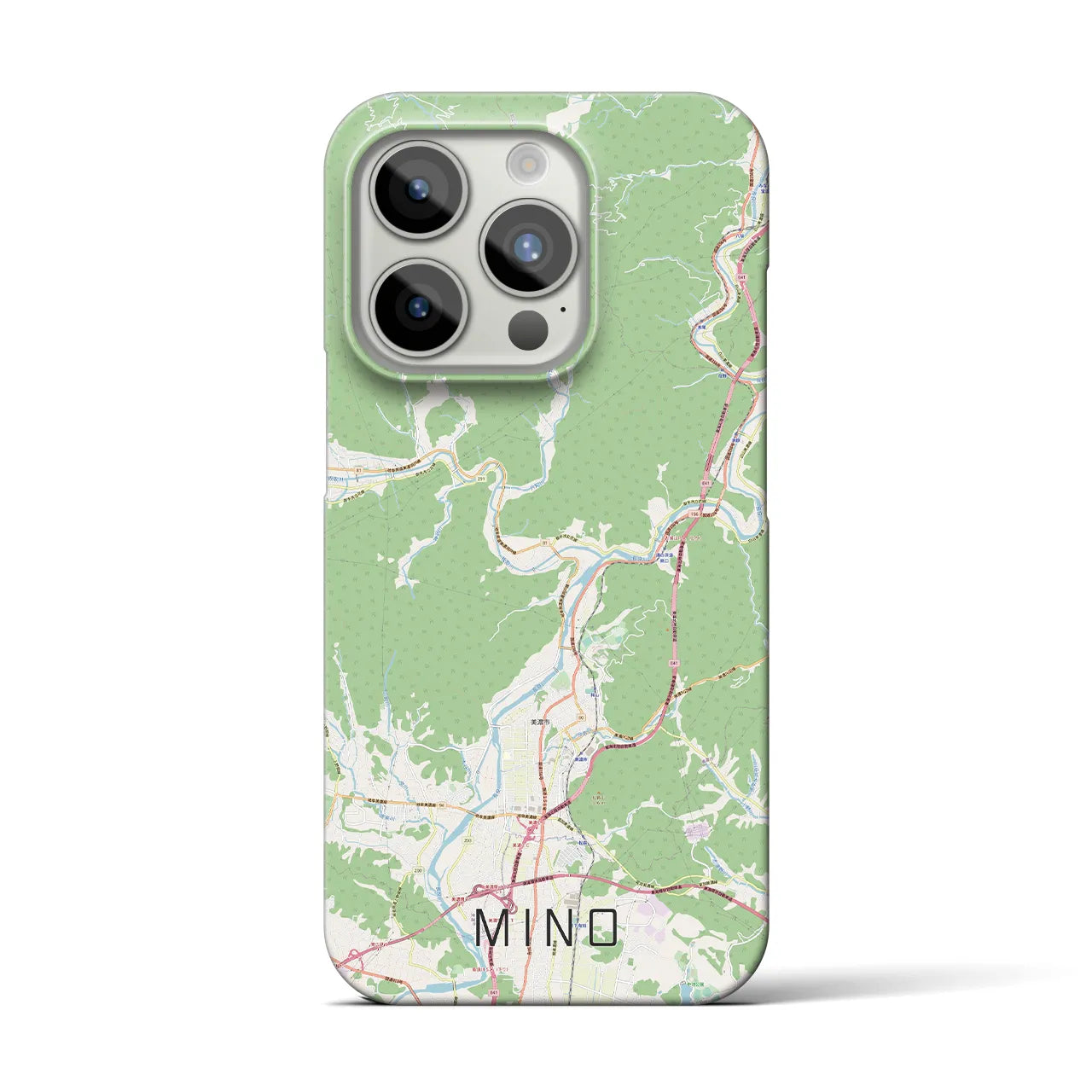 【美濃】地図柄iPhoneケース（バックカバータイプ・ナチュラル）iPhone 15 Pro 用