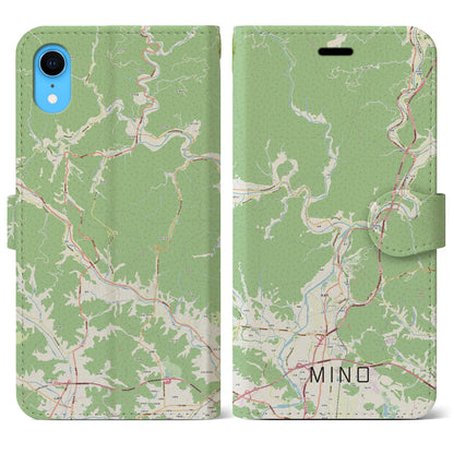 【美濃（岐阜県）】地図柄iPhoneケース（手帳タイプ）ナチュラル・iPhone XR 用