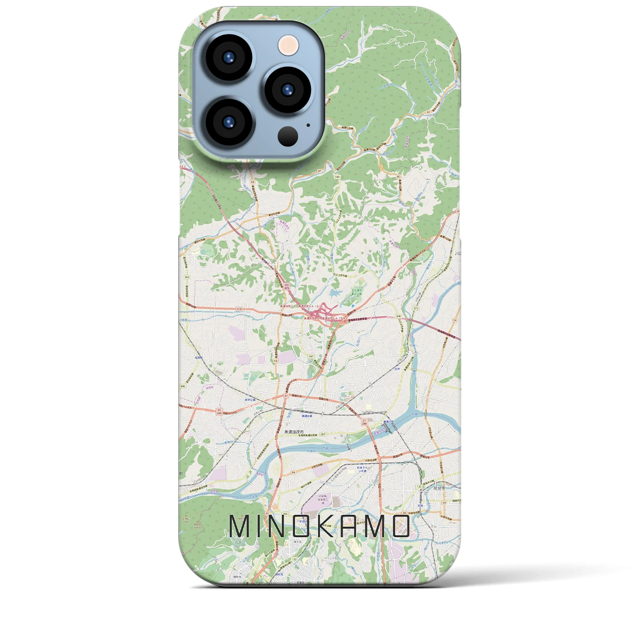 【美濃加茂】地図柄iPhoneケース（バックカバータイプ・ナチュラル）iPhone 13 Pro Max 用