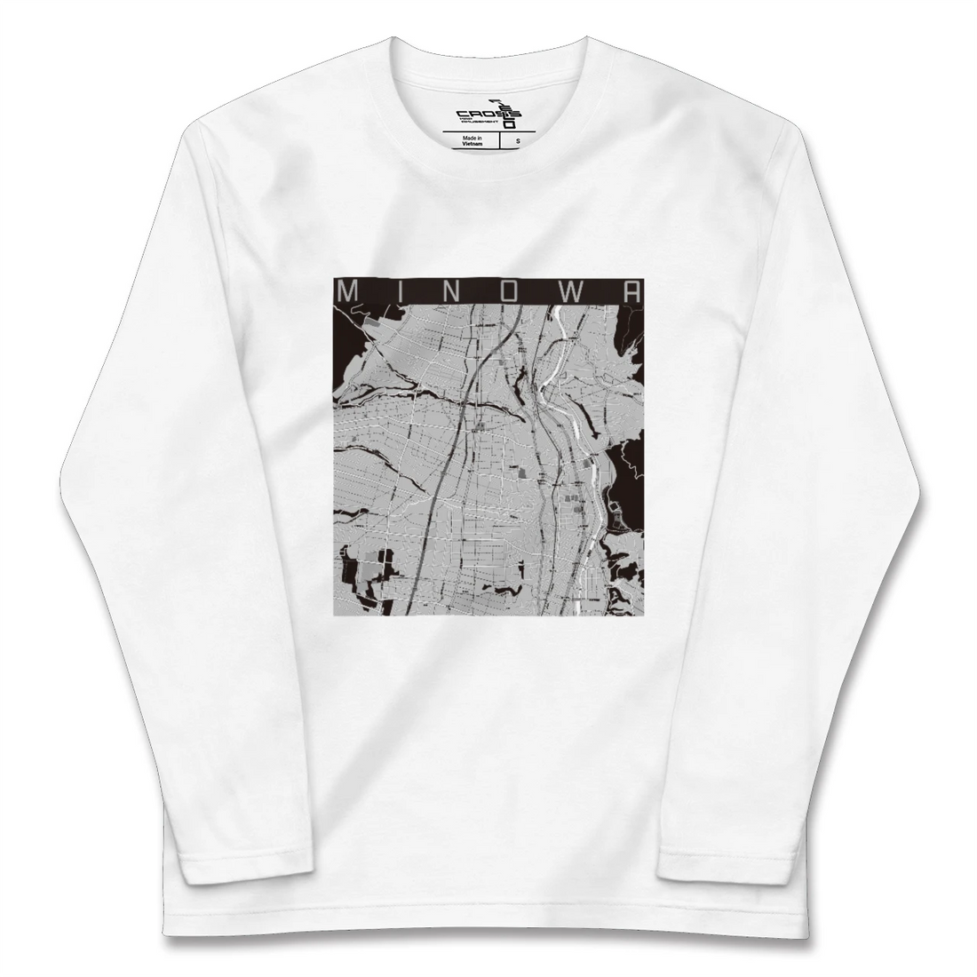 【箕輪(長野県)】地図柄ロングスリーブTシャツ