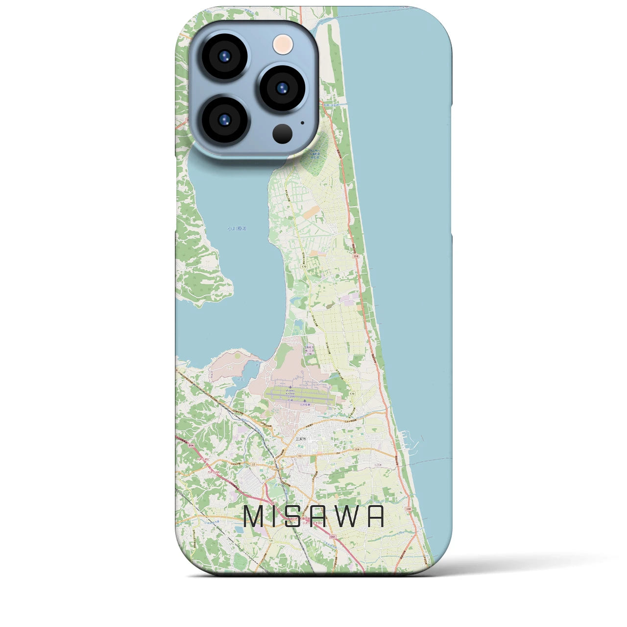 【三沢】地図柄iPhoneケース（バックカバータイプ・ナチュラル）iPhone 13 Pro Max 用