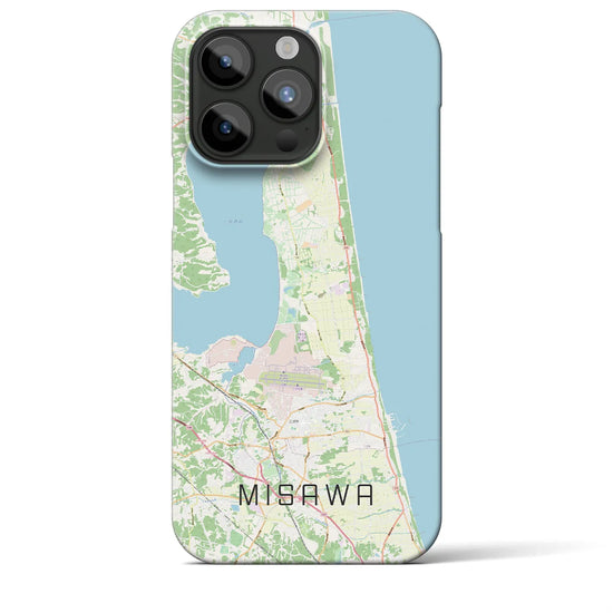 【三沢】地図柄iPhoneケース（バックカバータイプ・ナチュラル）iPhone 15 Pro Max 用