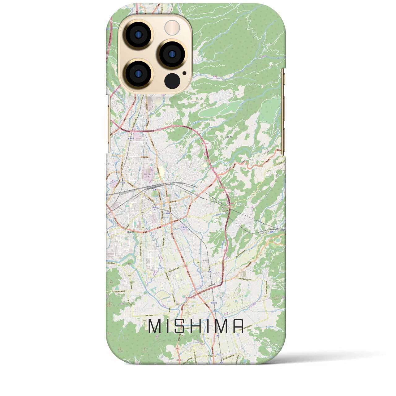 【三島】地図柄iPhoneケース（バックカバータイプ・ナチュラル）iPhone 12 Pro Max 用