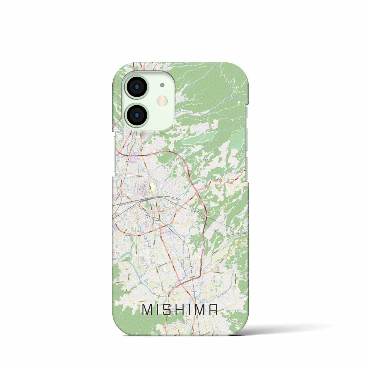 【三島】地図柄iPhoneケース（バックカバータイプ・ナチュラル）iPhone 12 mini 用