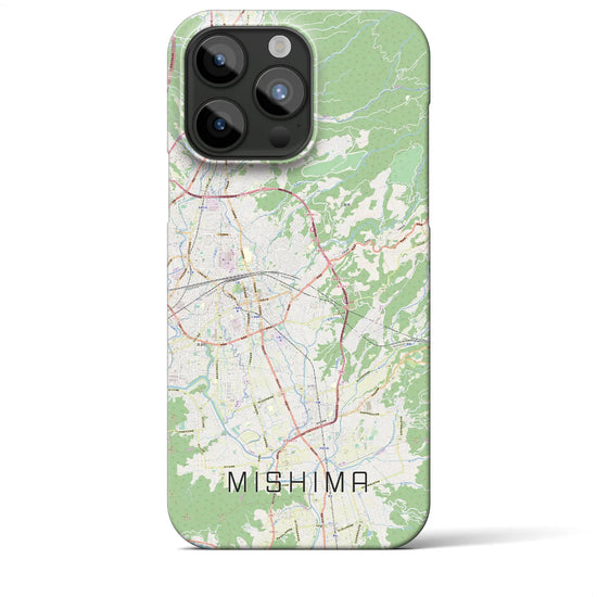 【三島】地図柄iPhoneケース（バックカバータイプ・ナチュラル）iPhone 15 Pro Max 用