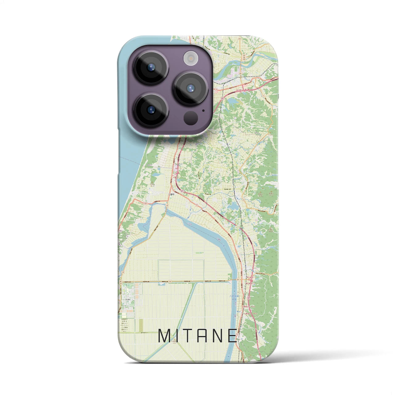 【三種】地図柄iPhoneケース（バックカバータイプ・ナチュラル）iPhone 14 Pro 用