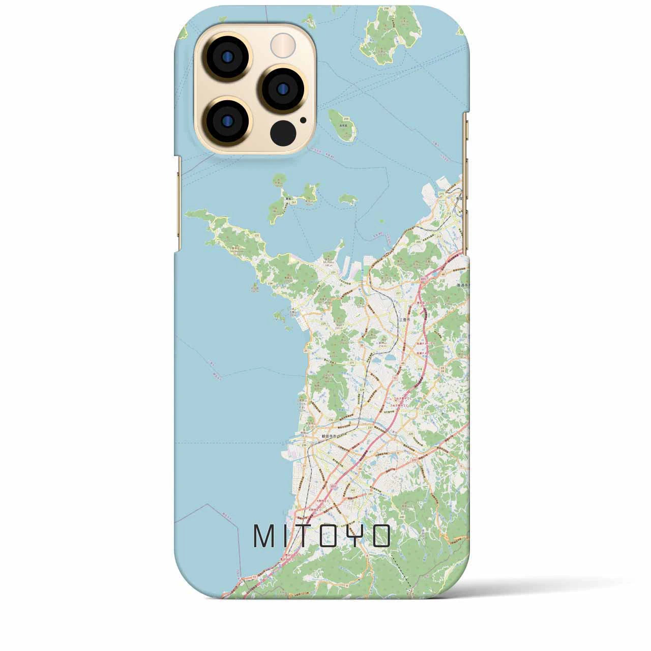 【三豊】地図柄iPhoneケース（バックカバータイプ・ナチュラル）iPhone 12 Pro Max 用