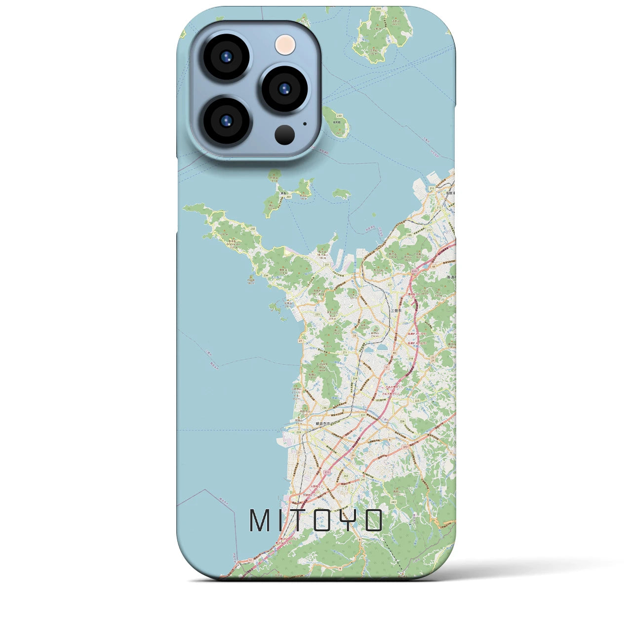【三豊】地図柄iPhoneケース（バックカバータイプ・ナチュラル）iPhone 13 Pro Max 用