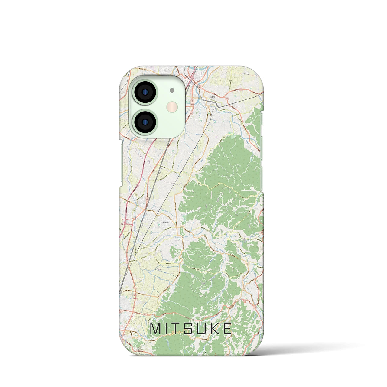 【見附】地図柄iPhoneケース（バックカバータイプ・ナチュラル）iPhone 12 mini 用