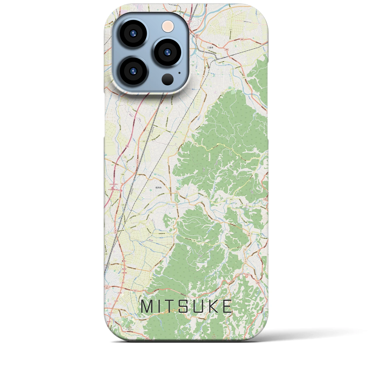【見附】地図柄iPhoneケース（バックカバータイプ・ナチュラル）iPhone 13 Pro Max 用