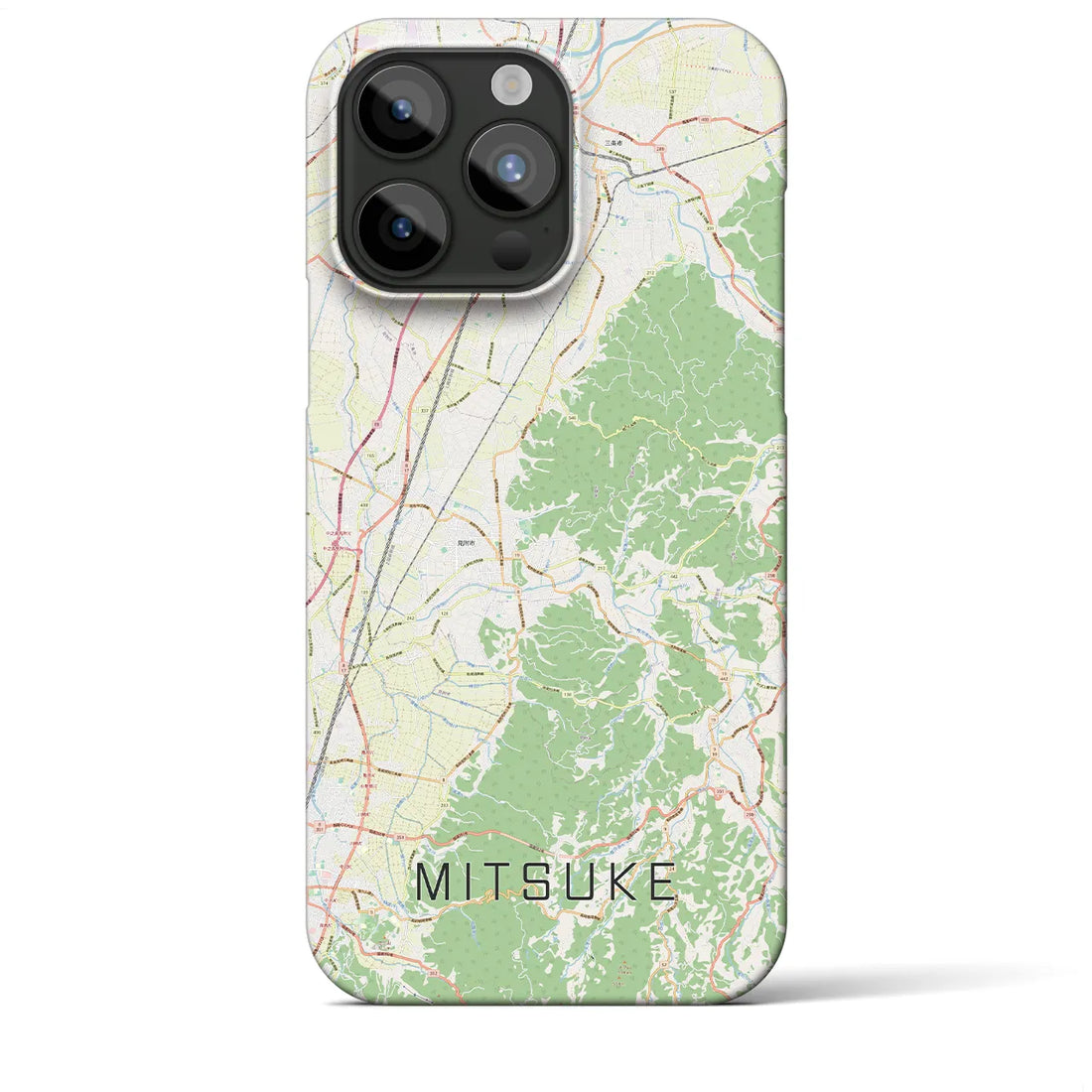 【見附】地図柄iPhoneケース（バックカバータイプ・ナチュラル）iPhone 15 Pro Max 用