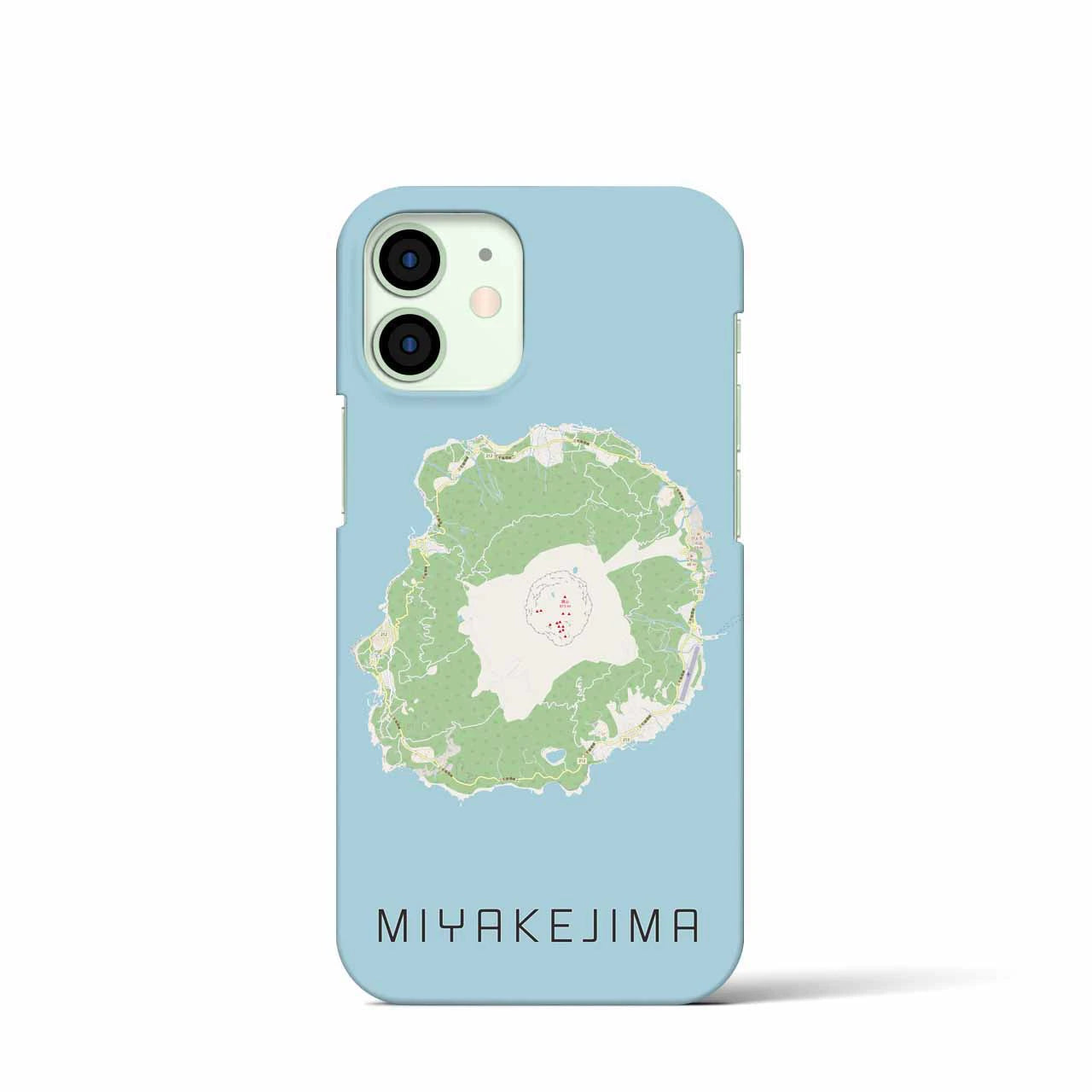 【三宅島】地図柄iPhoneケース（バックカバータイプ・ナチュラル）iPhone 12 mini 用