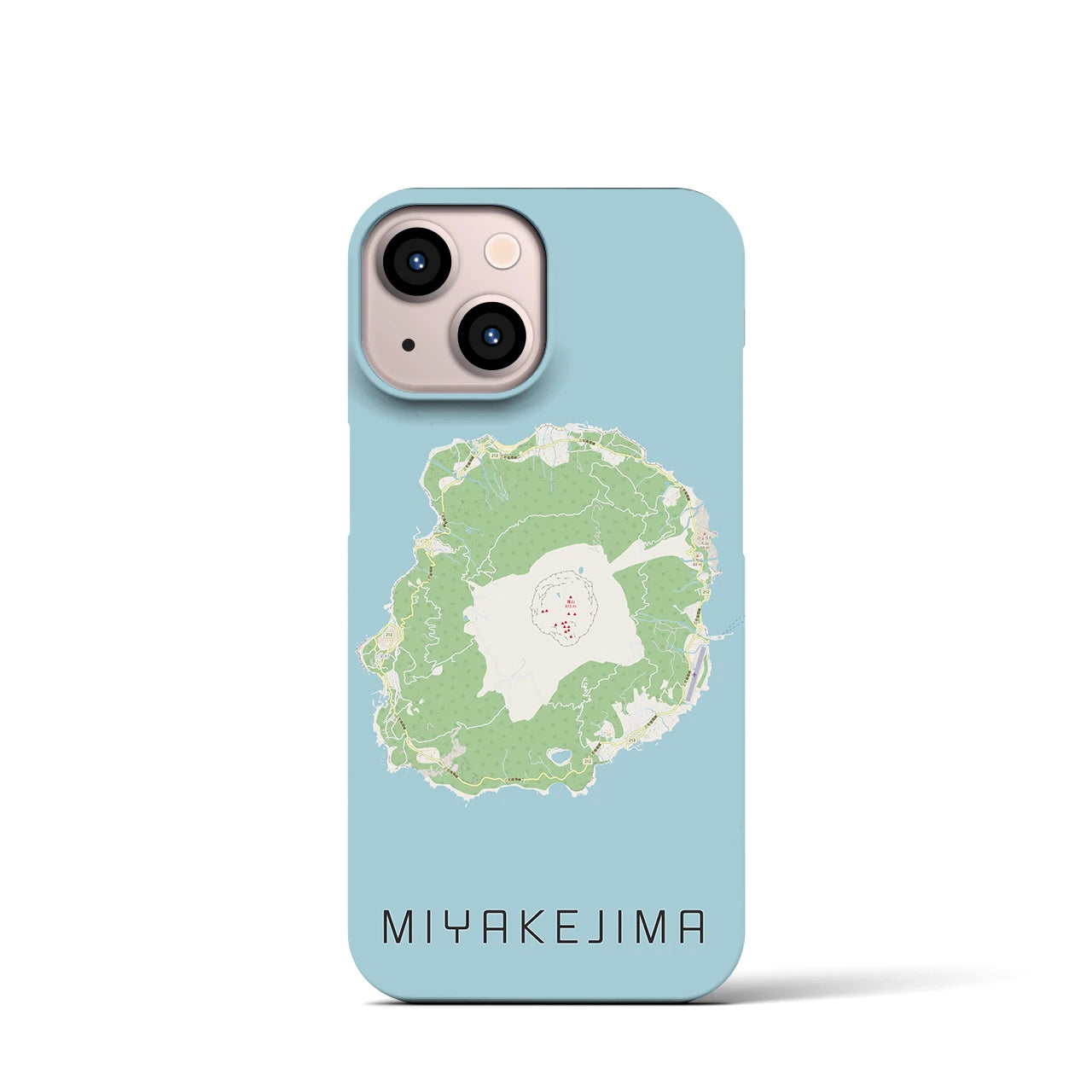 【三宅島】地図柄iPhoneケース（バックカバータイプ・ナチュラル）iPhone 13 mini 用