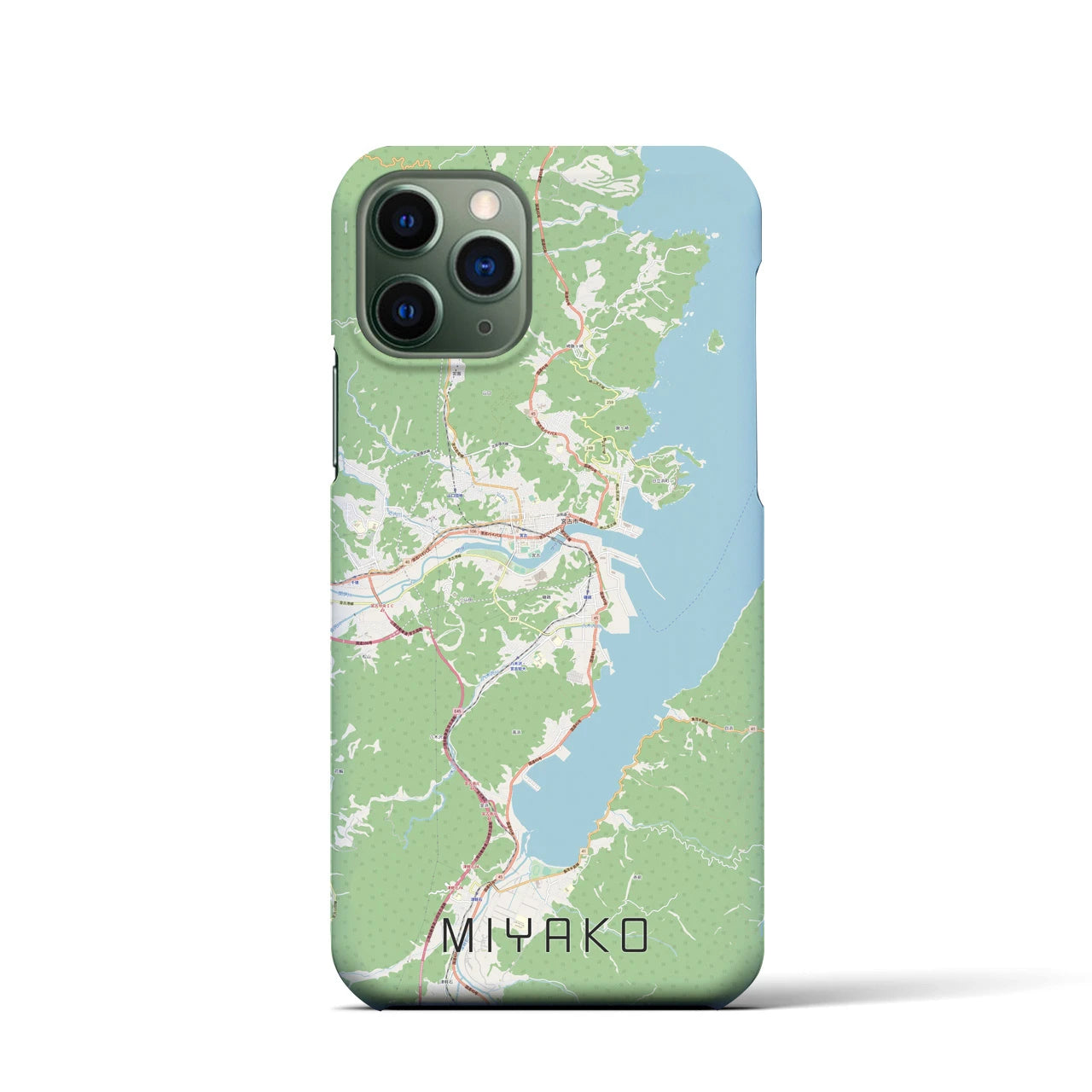 【宮古】地図柄iPhoneケース（バックカバータイプ・ナチュラル）iPhone 11 Pro 用