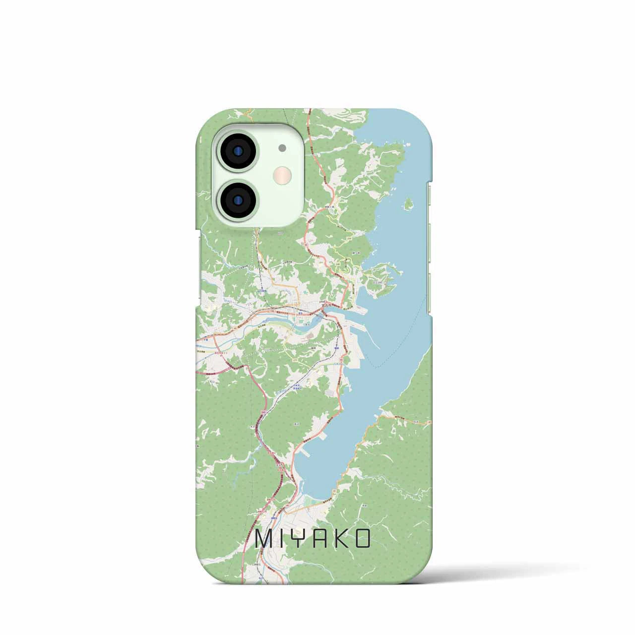 【宮古】地図柄iPhoneケース（バックカバータイプ・ナチュラル）iPhone 12 mini 用