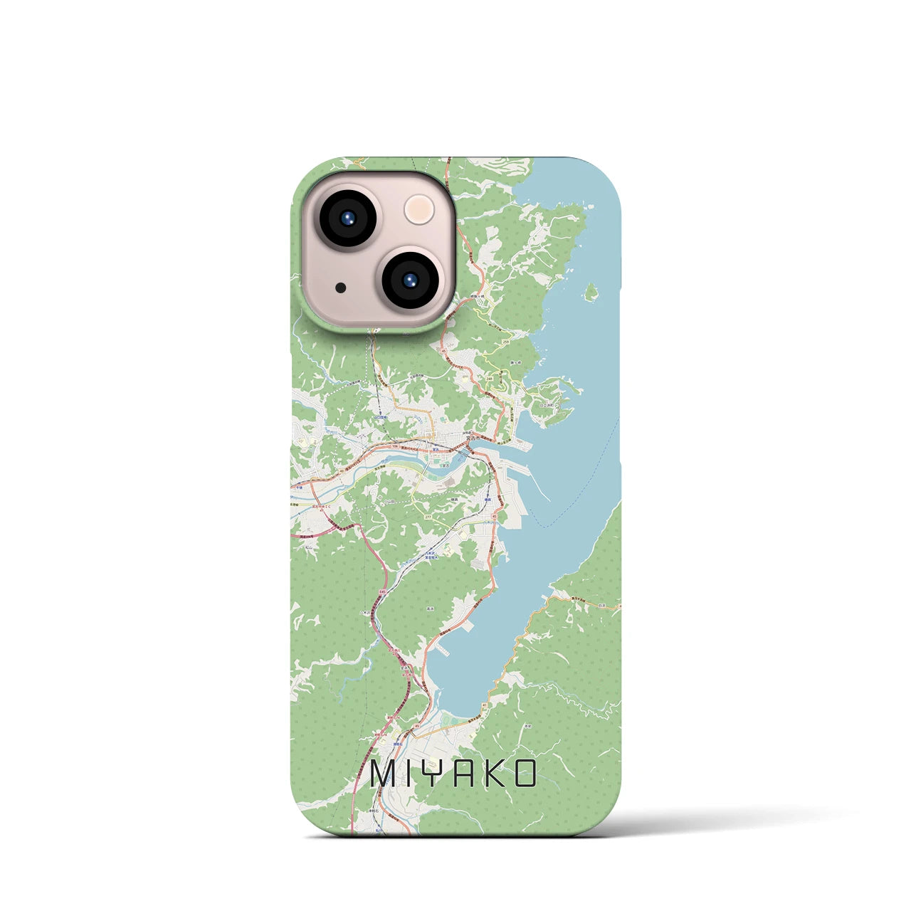 【宮古】地図柄iPhoneケース（バックカバータイプ・ナチュラル）iPhone 13 mini 用