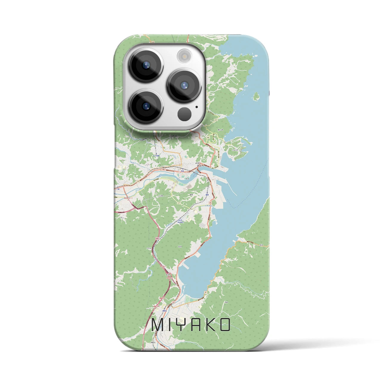 【宮古】地図柄iPhoneケース（バックカバータイプ・ナチュラル）iPhone 14 Pro 用