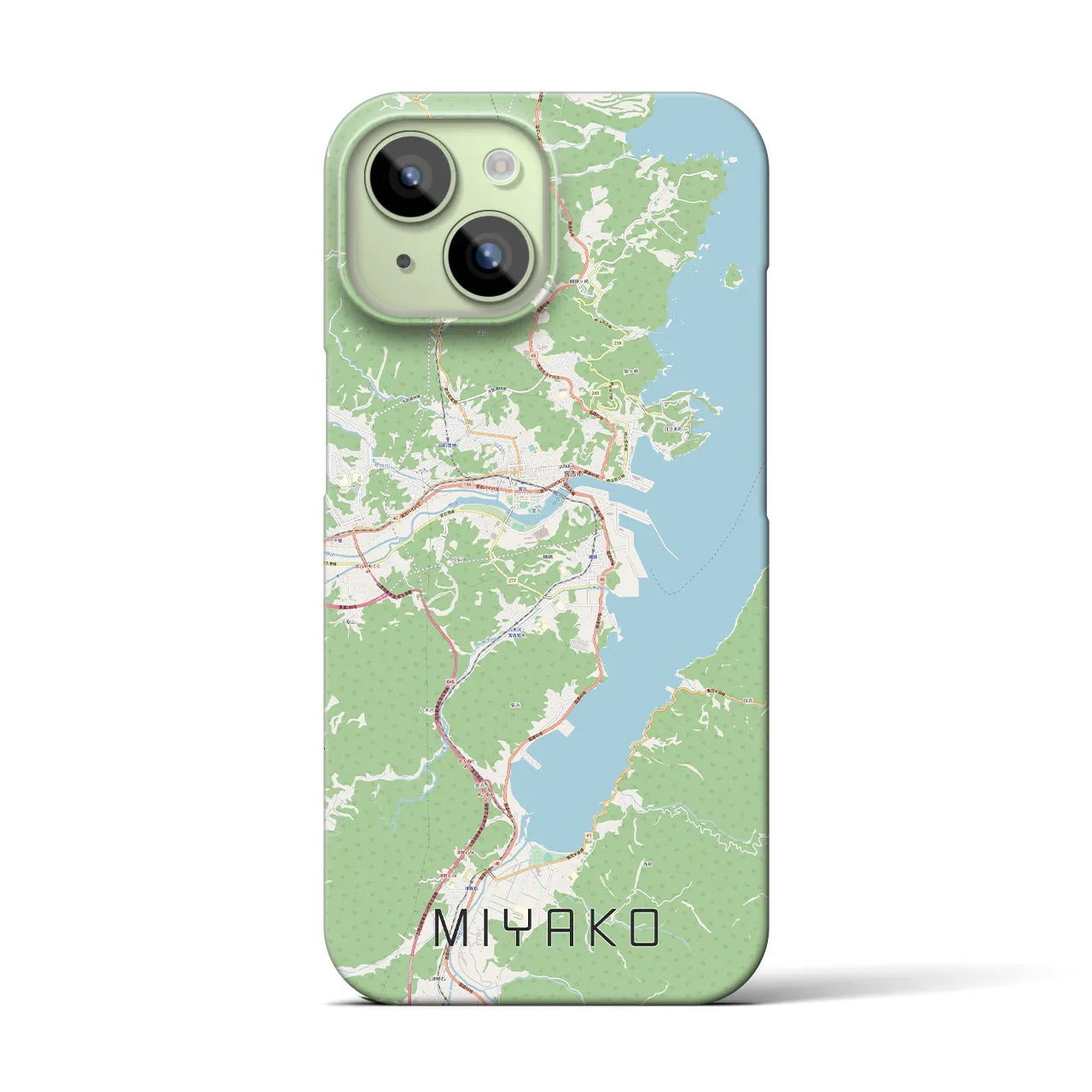 【宮古】地図柄iPhoneケース（バックカバータイプ・ナチュラル）iPhone 15 用