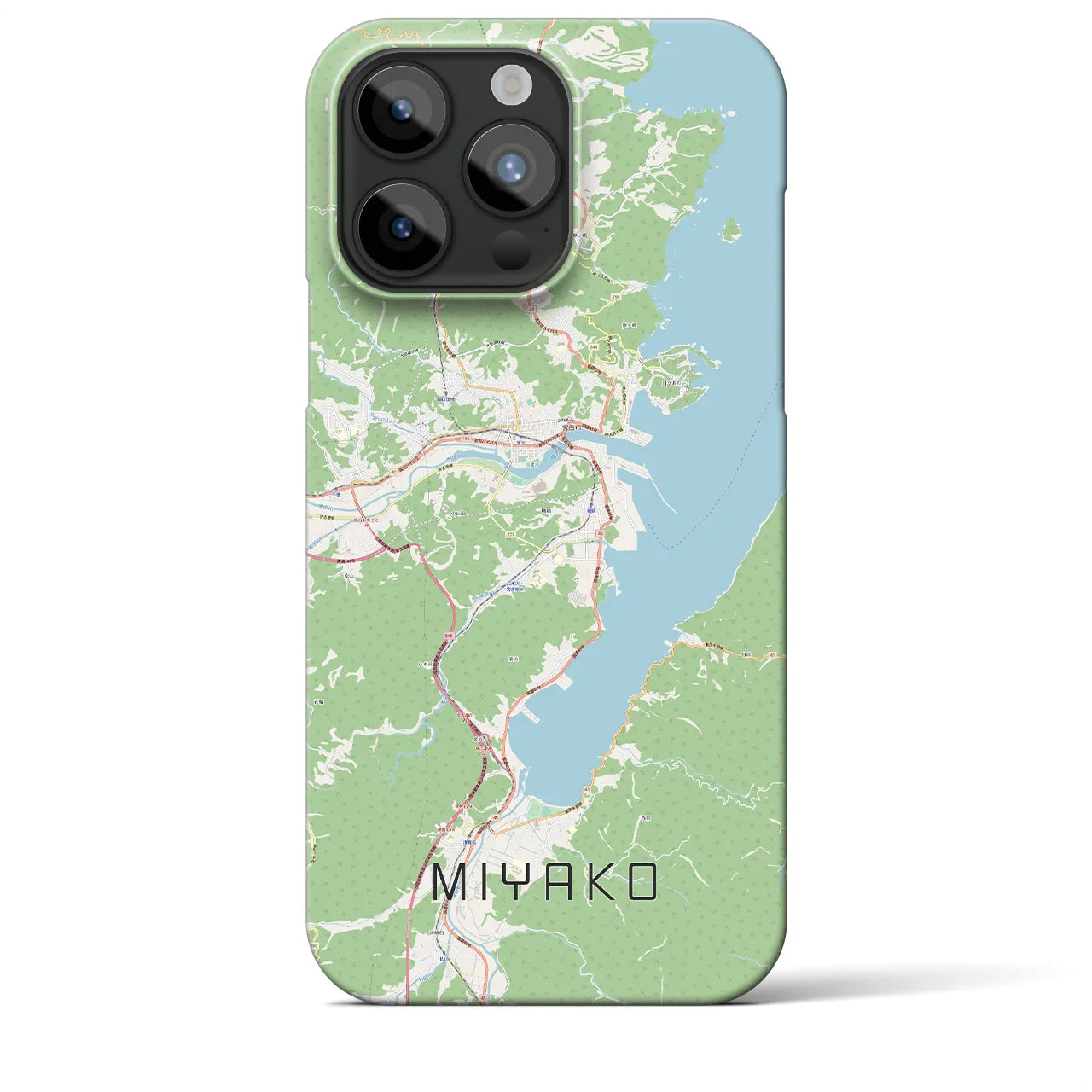 【宮古】地図柄iPhoneケース（バックカバータイプ・ナチュラル）iPhone 15 Pro Max 用