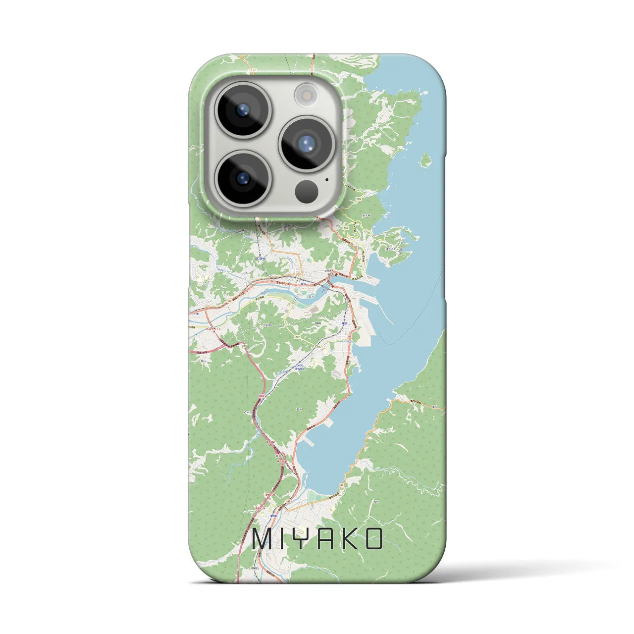 【宮古】地図柄iPhoneケース（バックカバータイプ・ナチュラル）iPhone 15 Pro 用