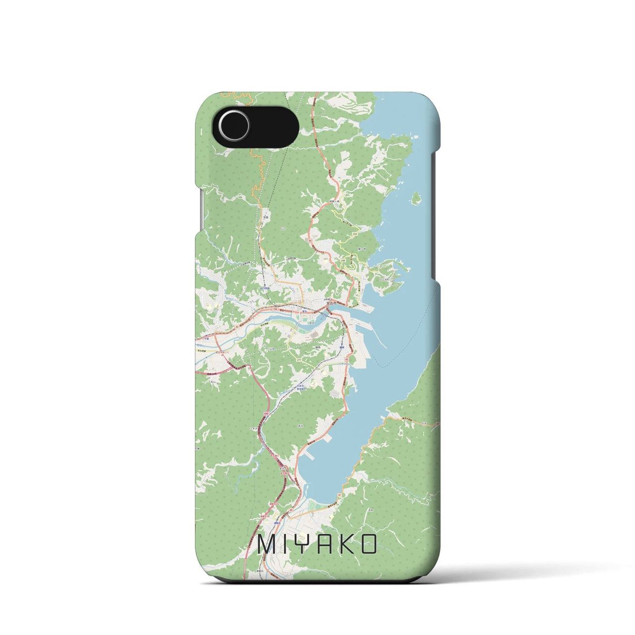 【宮古】地図柄iPhoneケース（バックカバータイプ・ナチュラル）iPhone SE（第3 / 第2世代） / 8 / 7 / 6s / 6 用