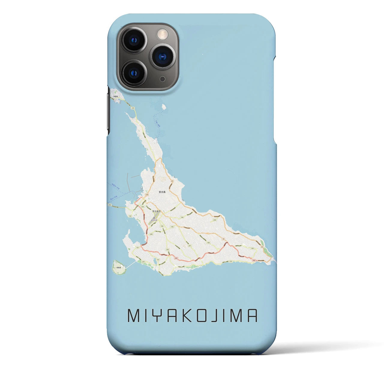 【宮古島】地図柄iPhoneケース（バックカバータイプ・ナチュラル）iPhone 11 Pro Max 用