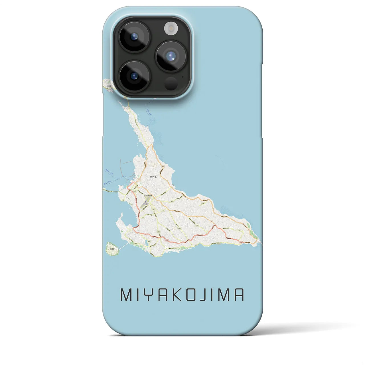 【宮古島】地図柄iPhoneケース（バックカバータイプ・ナチュラル）iPhone 15 Pro Max 用