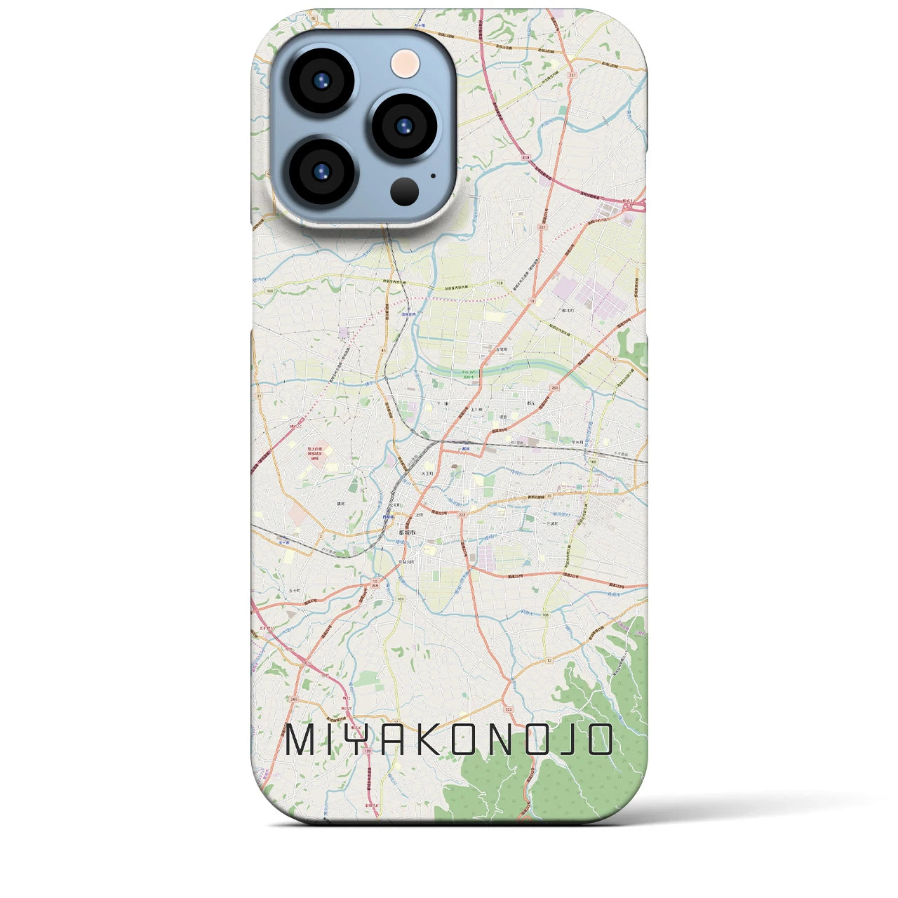 【都城】地図柄iPhoneケース（バックカバータイプ・ナチュラル）iPhone 13 Pro Max 用