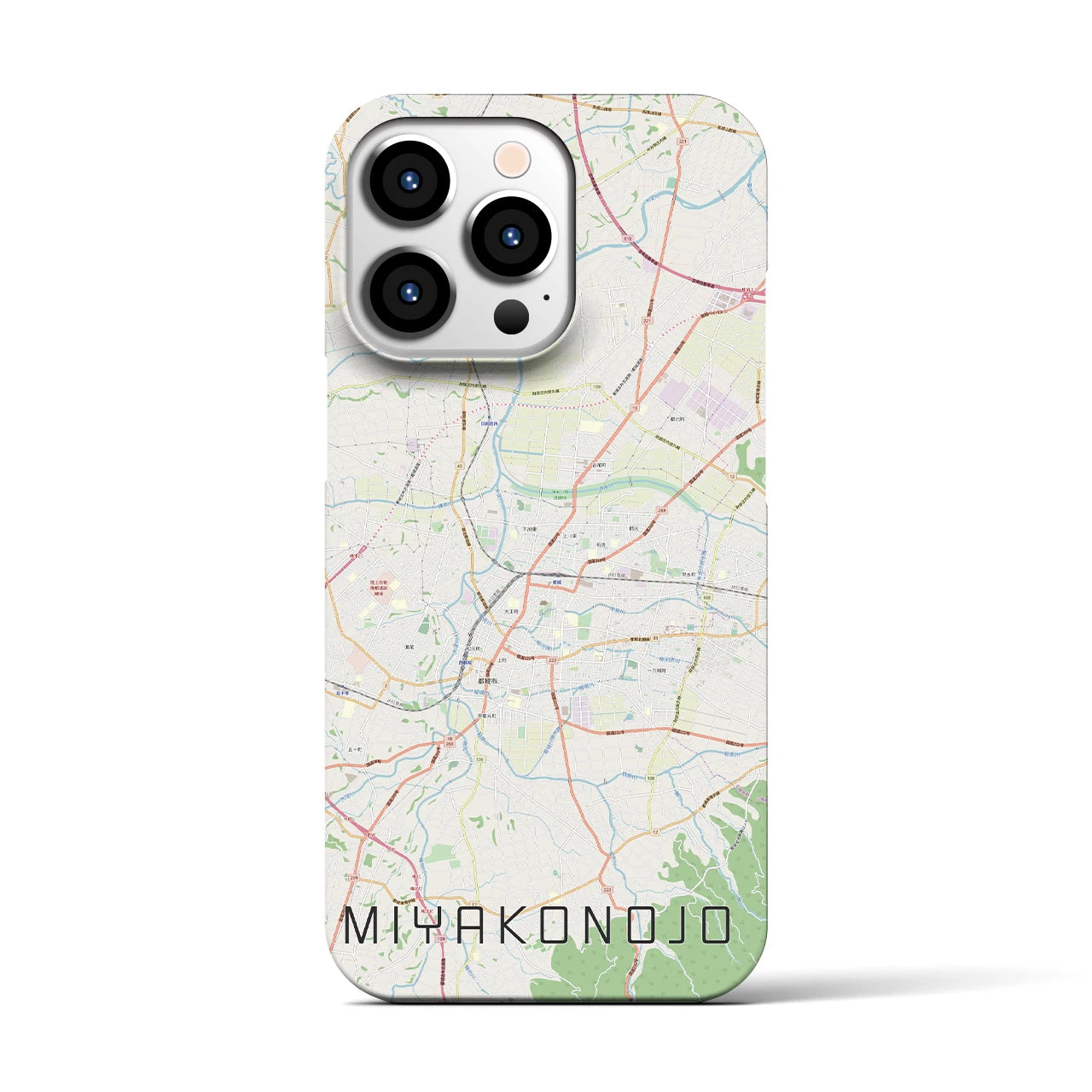 【都城】地図柄iPhoneケース（バックカバータイプ・ナチュラル）iPhone 13 Pro 用