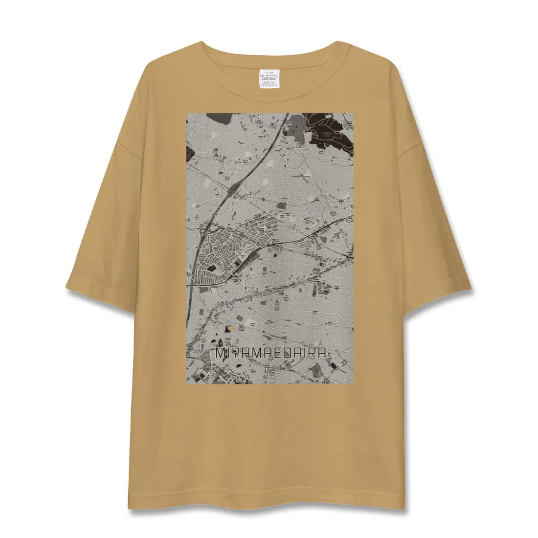 【宮前平（神奈川県）】地図柄ビッグシルエットTシャツ