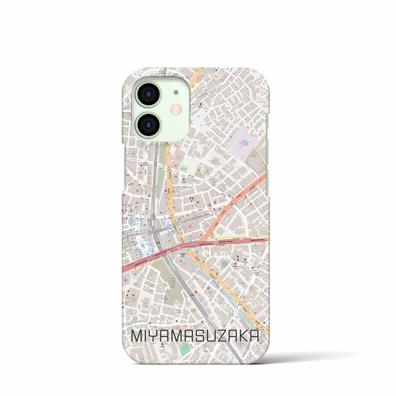 【宮益坂】地図柄iPhoneケース（バックカバータイプ・ナチュラル）iPhone 12 mini 用