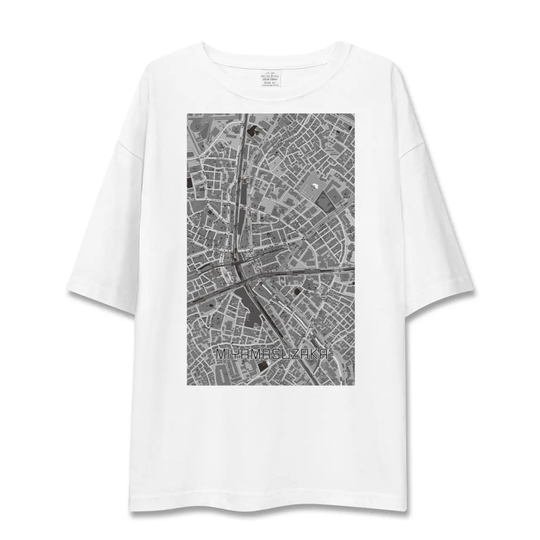 【宮益坂（東京都）】地図柄ビッグシルエットTシャツ