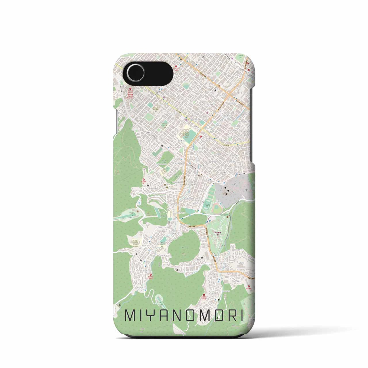 【宮の森】地図柄iPhoneケース（バックカバータイプ・ナチュラル）iPhone SE（第3 / 第2世代） / 8 / 7 / 6s / 6 用