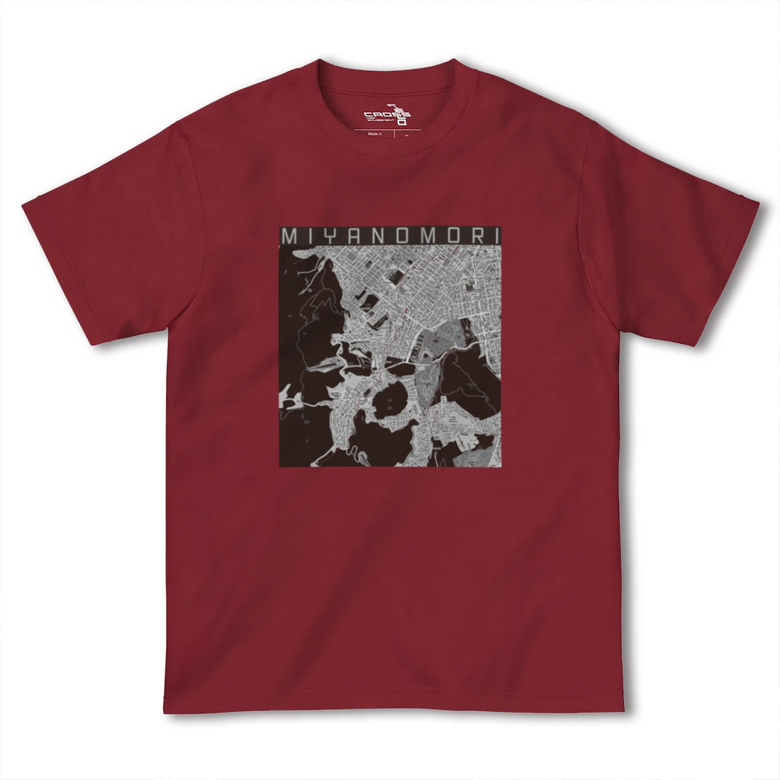 【宮の森(北海道)】地図柄ヘビーウェイトTシャツ