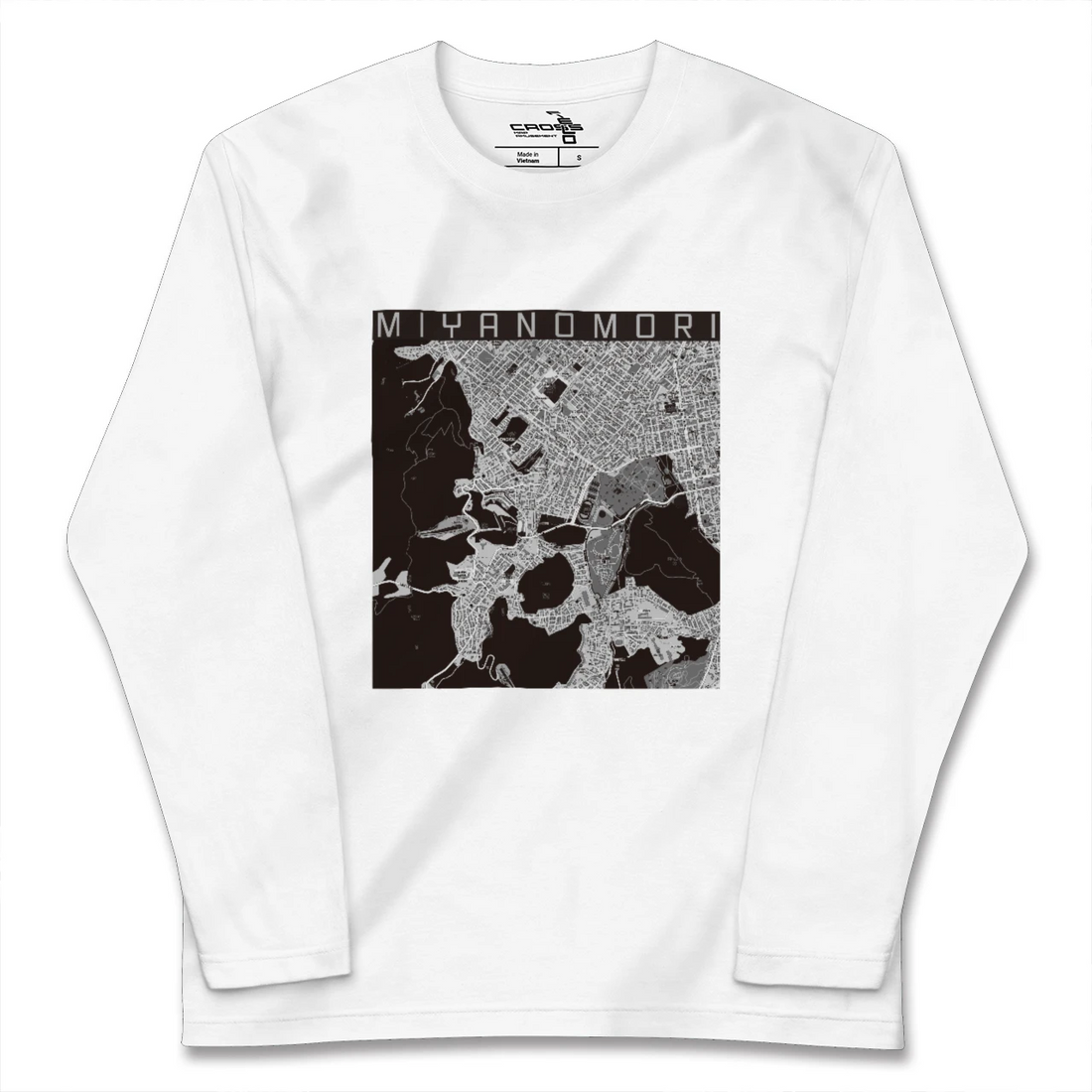 【宮の森(北海道)】地図柄ロングスリーブTシャツ