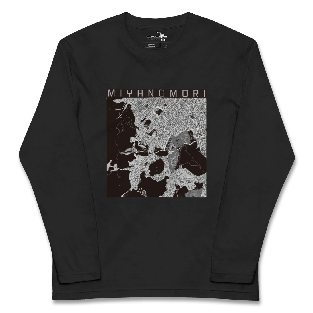 【宮の森(北海道)】地図柄ロングスリーブTシャツ