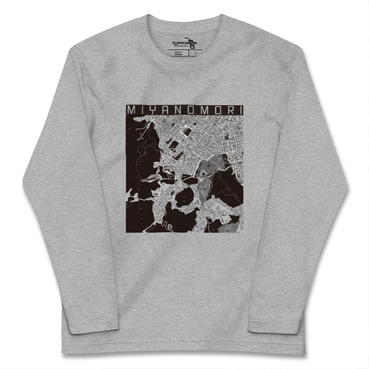 【宮の森（北海道）】地図柄ロングスリーブTシャツ