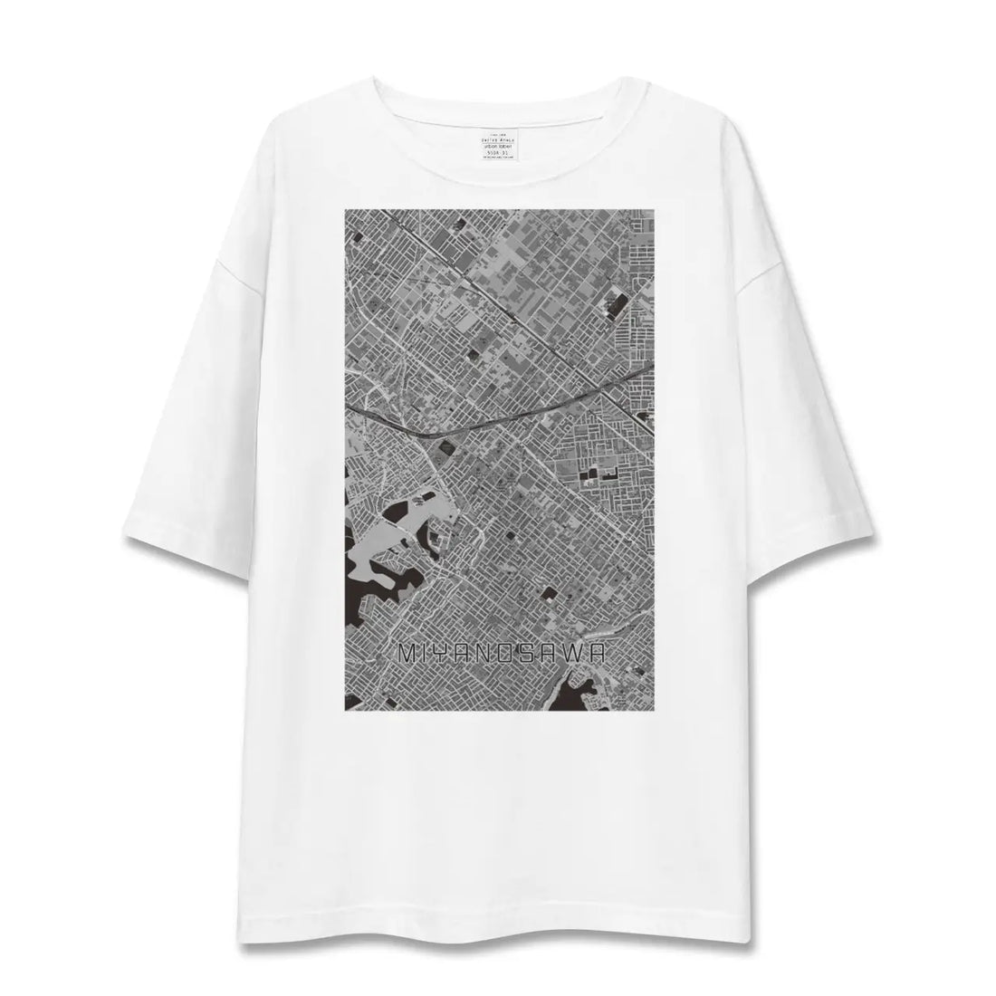 【宮の沢(北海道)】地図柄ビッグシルエットTシャツ