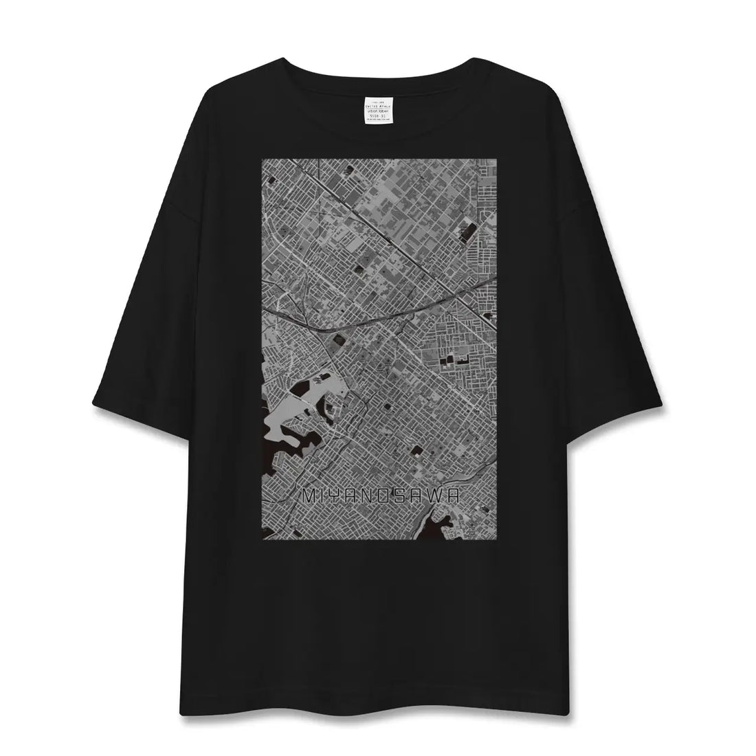 【宮の沢(北海道)】地図柄ビッグシルエットTシャツ